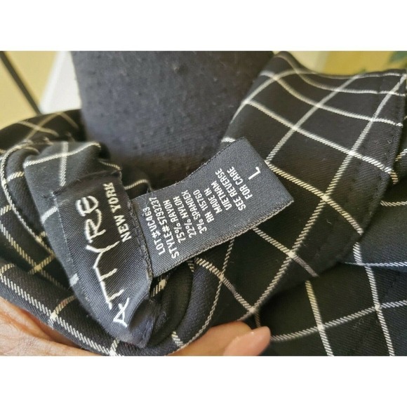 Attyre New York Sz L Plaid Jacket Golden Buttons - Picture 8 of 10